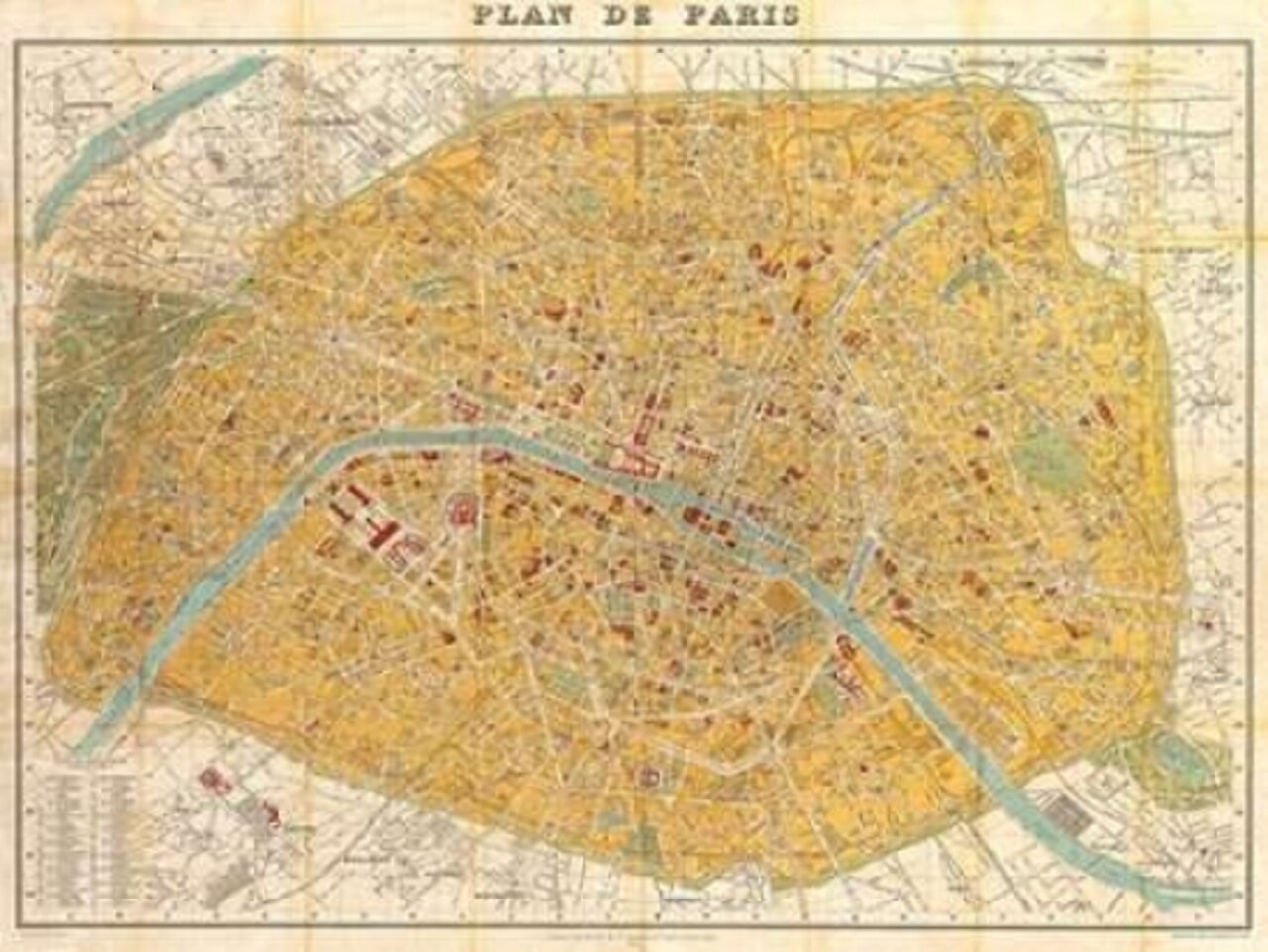 Gilded Map of Paris Poster Print by Joannoo - Item # VARPDX3JO2877
